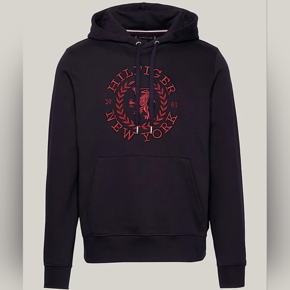 Tommy Hilfiger Men's Heritage Logo Embroidered French Terry Hoodie. New